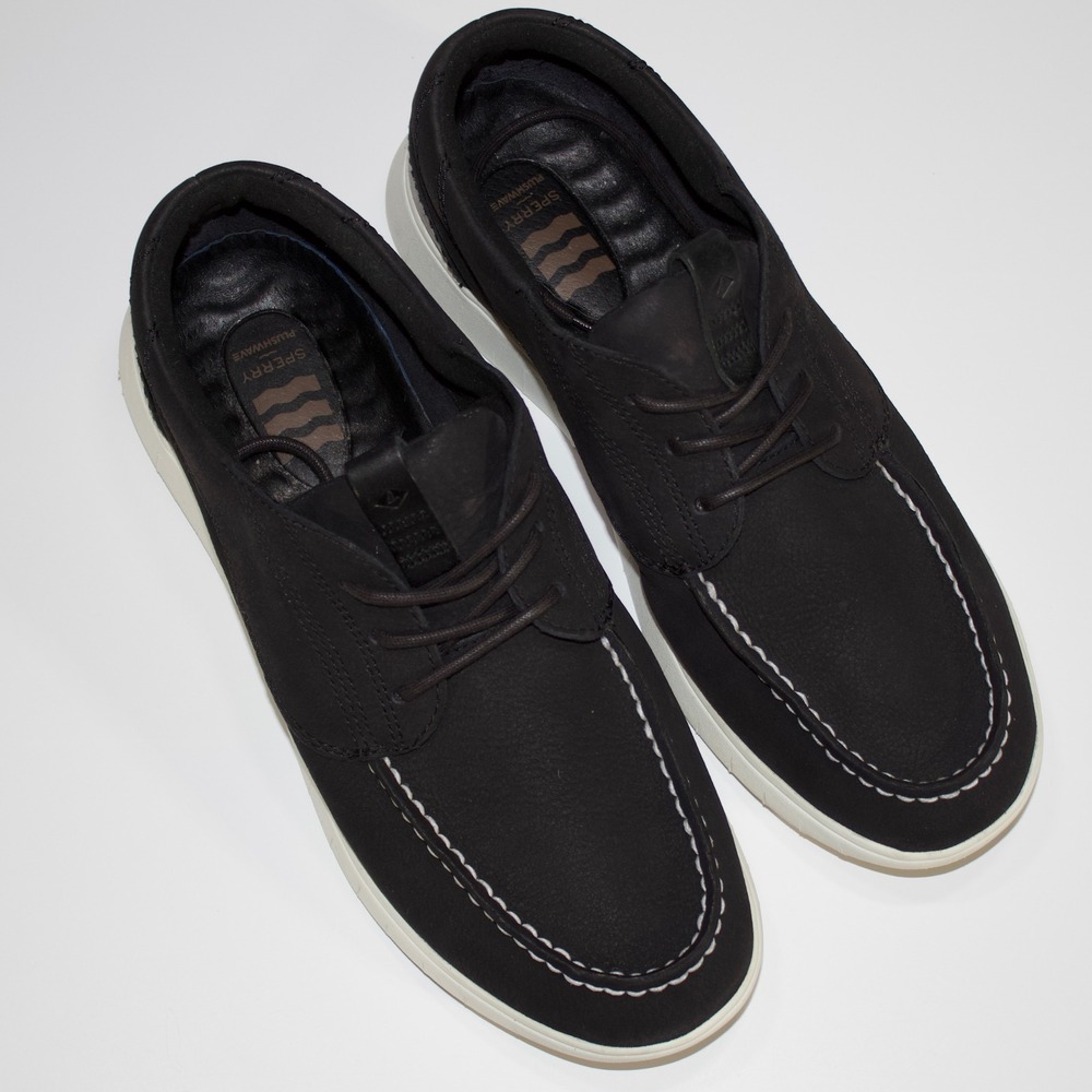 Sperry Boat Shoe Plushwave STS22722 Mens 10 Dark Brown Leather Lightweight